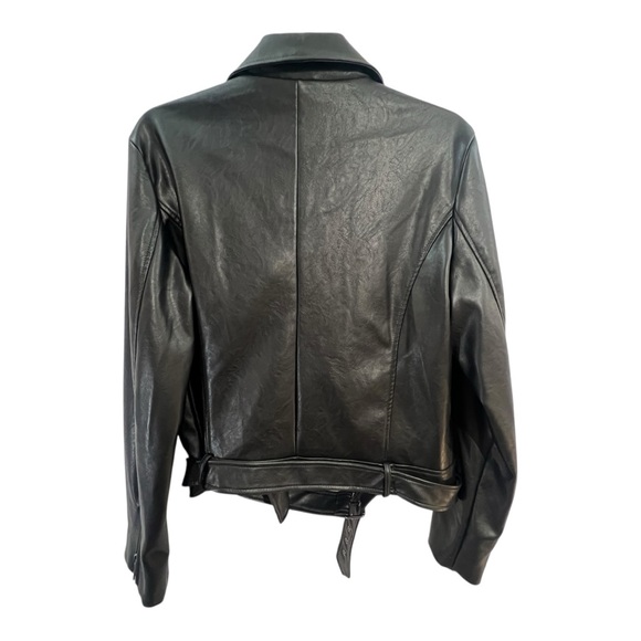 ELODIE Women's Black Faux Leather Jacket SZ XL - Picture 7 of 11